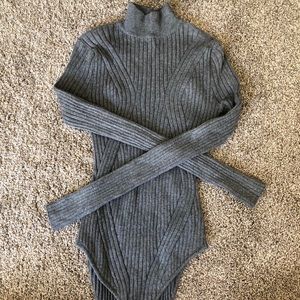 Kendall & Kylie gray sweater body suit.